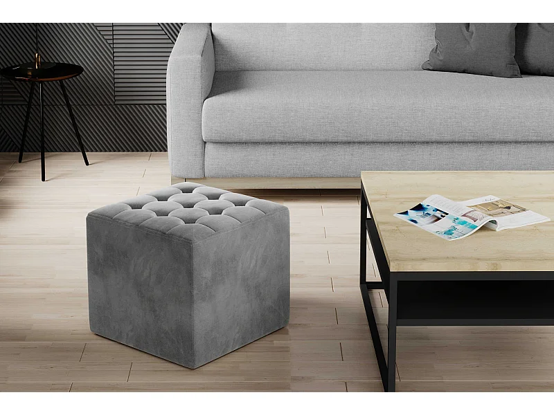 Tabouret Rosita/Revêtement en tissu/Gris