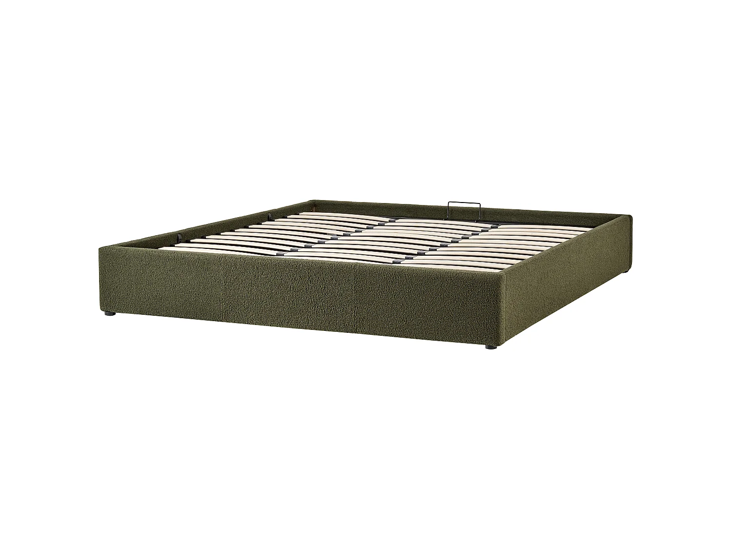 Ottoman Bed without Headboard DINAN Boucle Dark Green 180 x 200 cm (EU Super King)