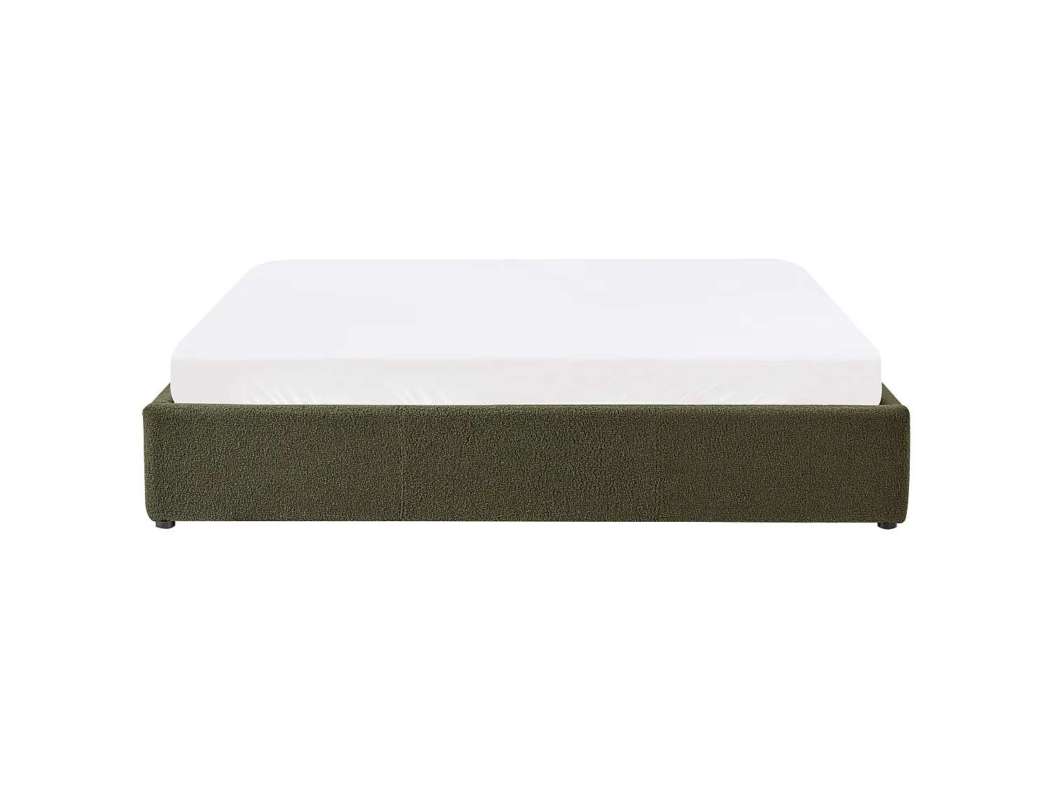 Ottoman Bed without Headboard DINAN Boucle Dark Green 180 x 200 cm (EU Super King)