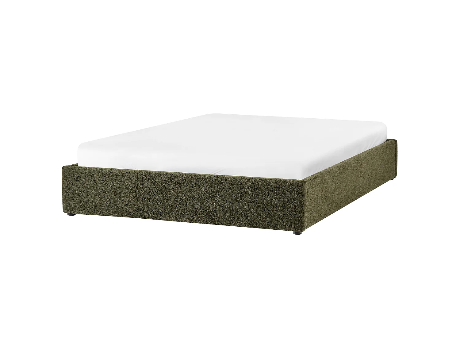 Letto contenitore Bouclé DINAN 160 x 200 cm Verde scuro