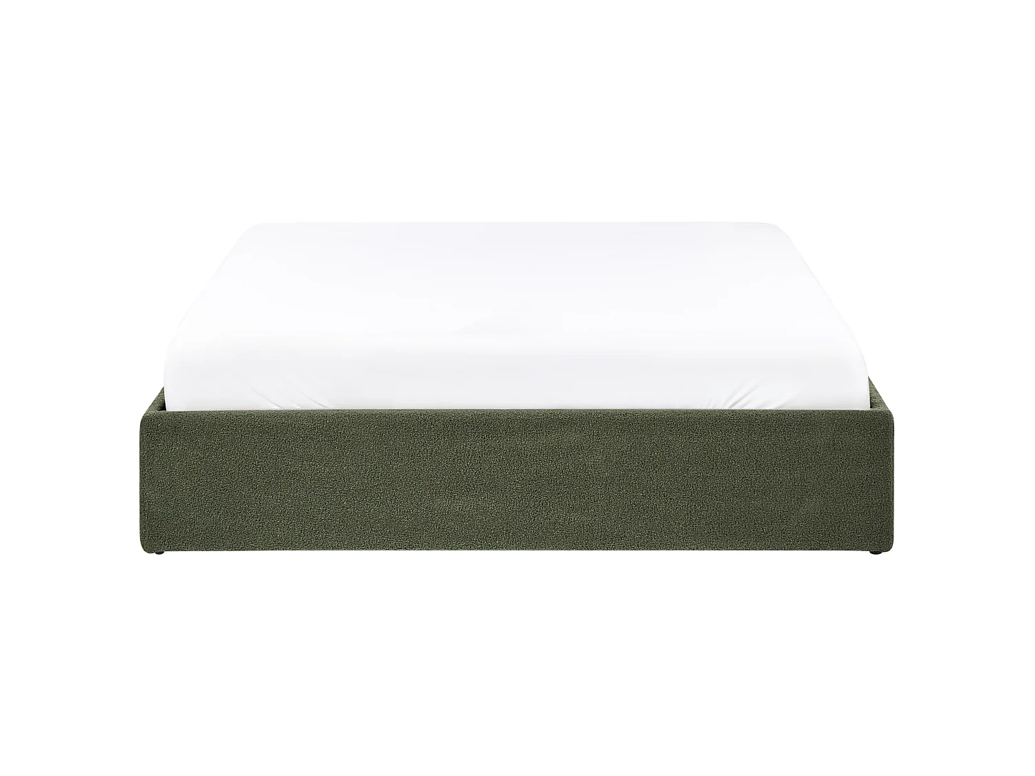 Letto contenitore Bouclé DINAN 160 x 200 cm Verde scuro