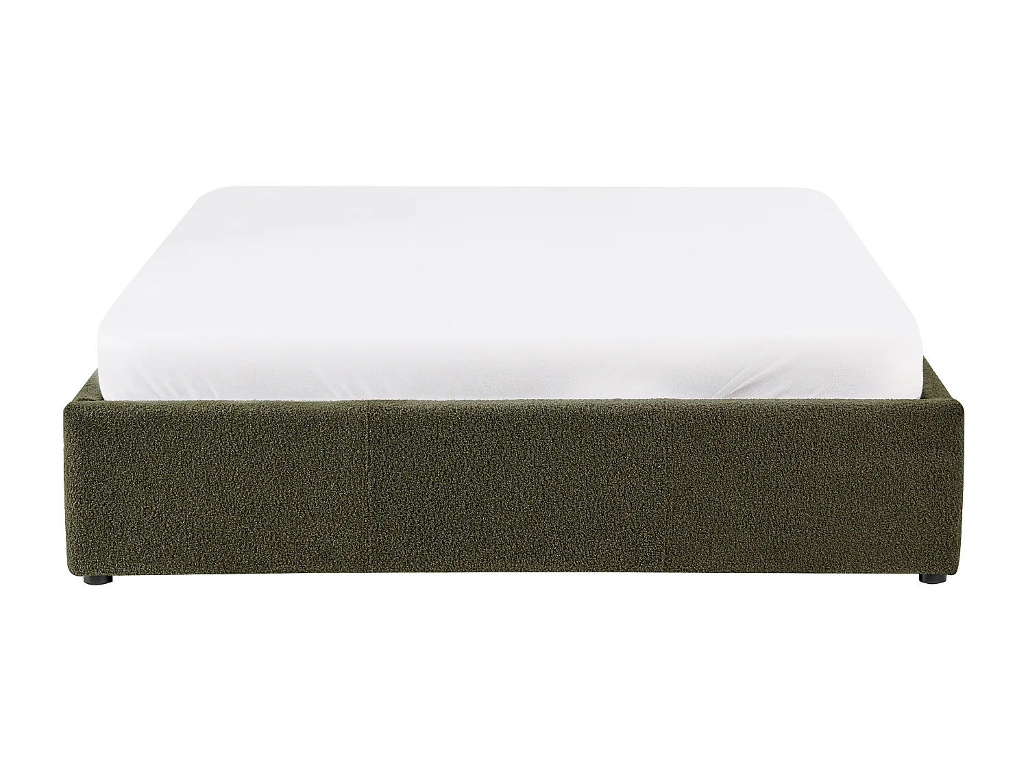 Letto contenitore Bouclé DINAN 140 x 200 cm Verde scuro