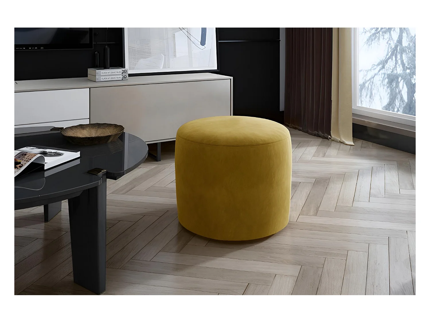 Hocker Jasmin/Stoffbezug/Orange/An Lager