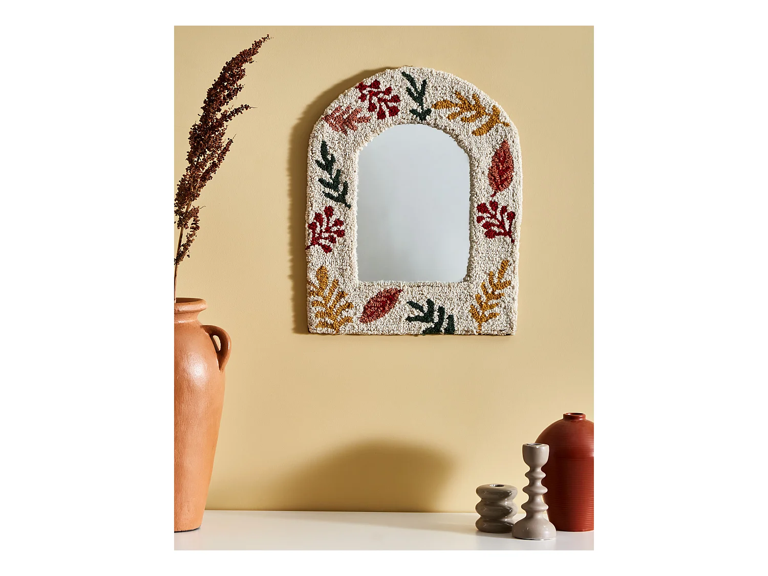 Miroir KUTAISI 40 cm 50 cm Coton Blanc cassé