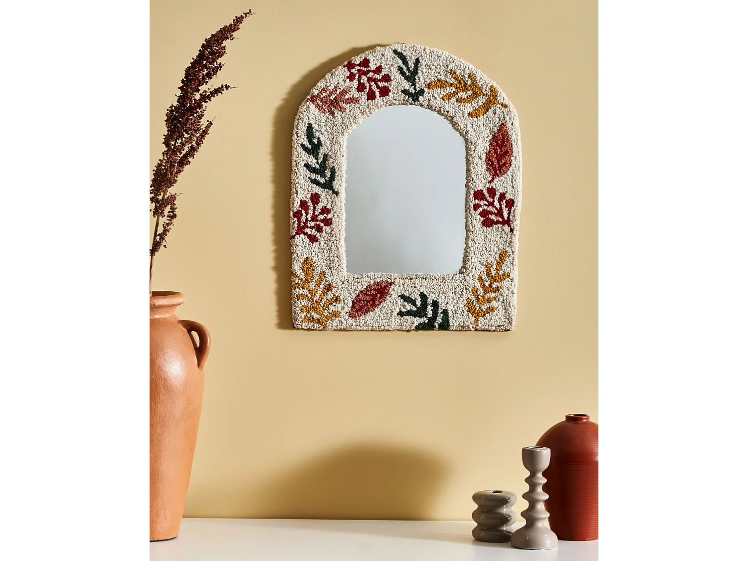 Miroir KUTAISI 40 cm 50 cm Coton Blanc cassé