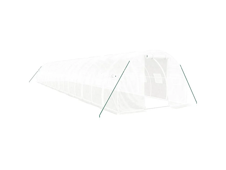 Serre avec cadre en acier blanc 48 m² 16x3x2 m