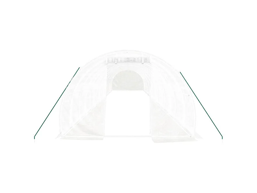 Serre avec cadre en acier blanc 48 m² 16x3x2 m