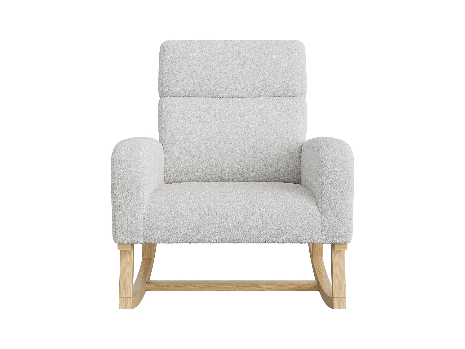 Rocking Chair, Fauteuil Allaitement avec Poche Latérale et Accoudoirs, Pieds en Bois, Gris foncé