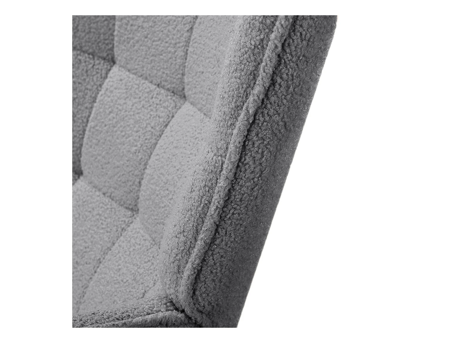 Fauteuil à bascule en peluche Teddy, fauteuil de lecture rembourré, dossier à carreaux, Gris foncé