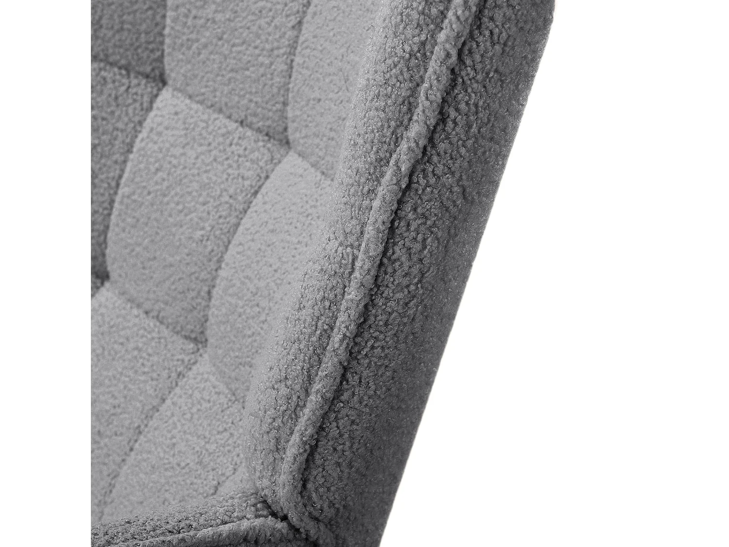 Fauteuil à bascule en peluche Teddy, fauteuil de lecture rembourré, dossier à carreaux, Gris foncé