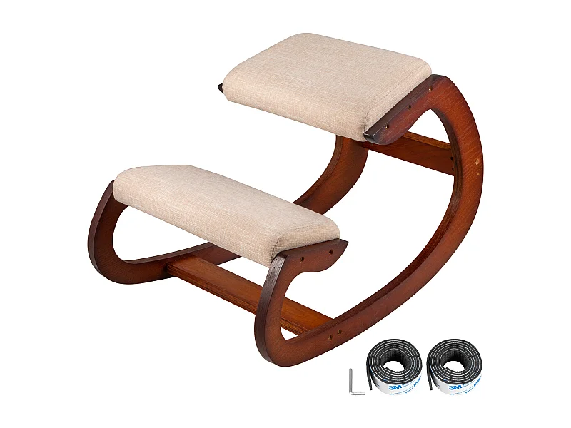 Stuhl SucceBuy Ergonomischer Knieschemel Hocker aus Holz mit Wippfunktion für Büro und Zuhause, Fördernd eine Gute Haltung