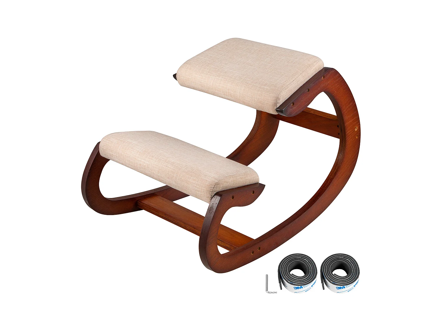 Fauteuil de Bureau SucceBuy, Chaise Ergonomique à Genoux Tabouret en Bois à Bascule pour le Bureau et la Maison