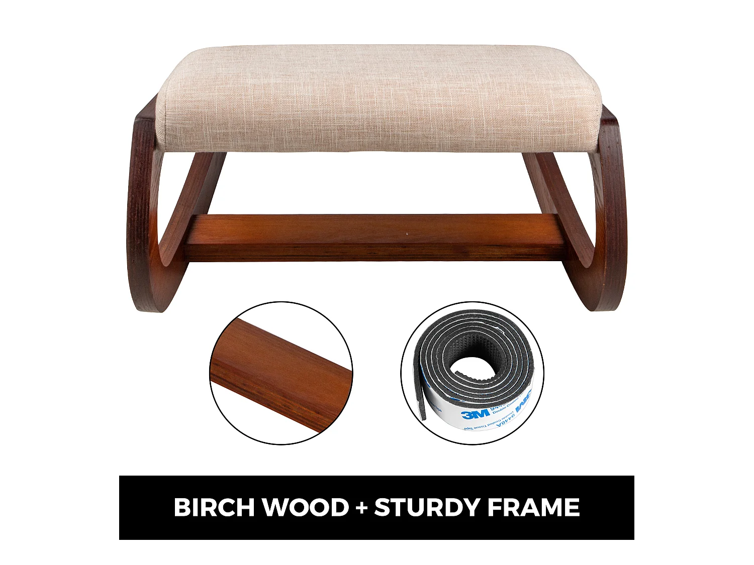 Fauteuil de Bureau SucceBuy, Chaise Ergonomique à Genoux Tabouret en Bois à Bascule pour le Bureau et la Maison