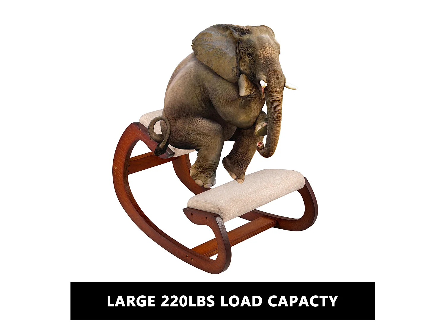 Fauteuil de Bureau SucceBuy, Chaise Ergonomique à Genoux Tabouret en Bois à Bascule pour le Bureau et la Maison