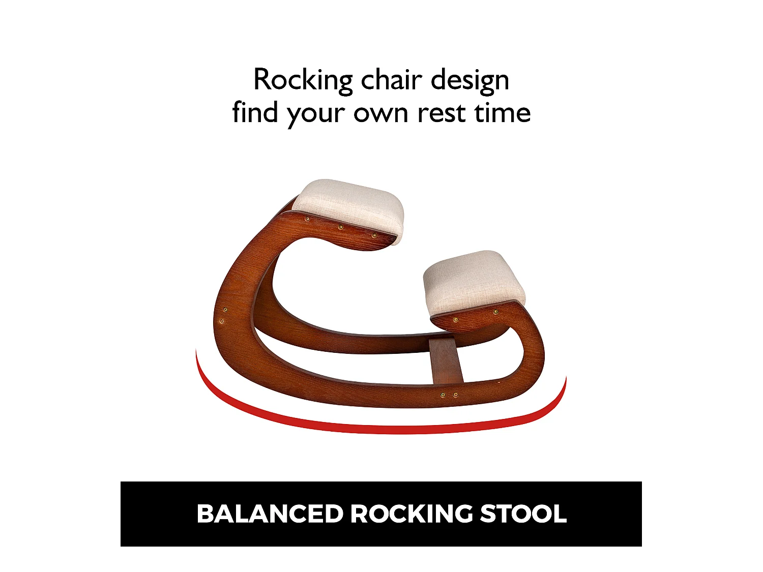 Fauteuil de Bureau SucceBuy, Chaise Ergonomique à Genoux Tabouret en Bois à Bascule pour le Bureau et la Maison