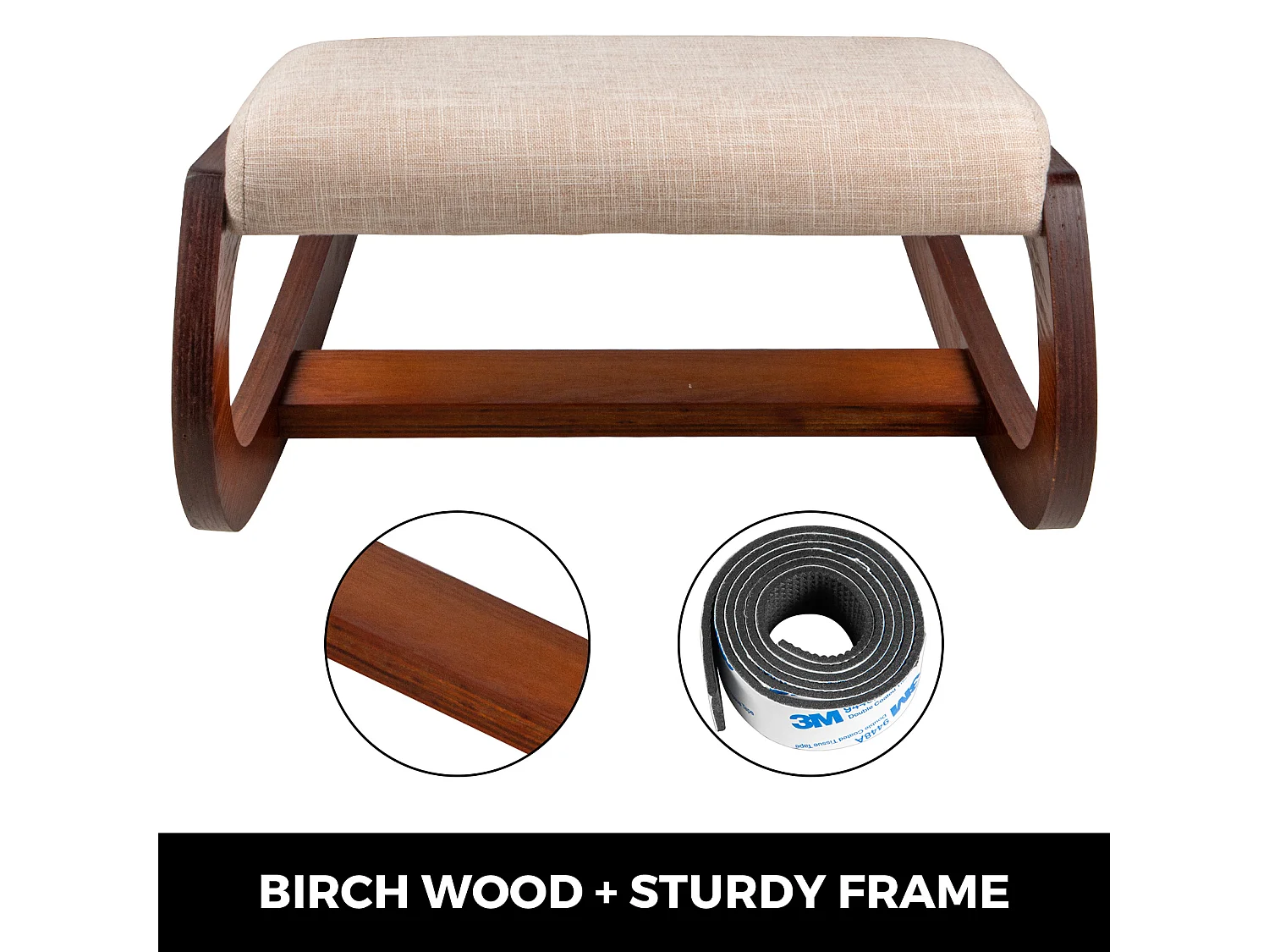 Fauteuil de Bureau SucceBuy, Chaise Ergonomique à Genoux Tabouret en Bois à Bascule pour le Bureau et la Maison