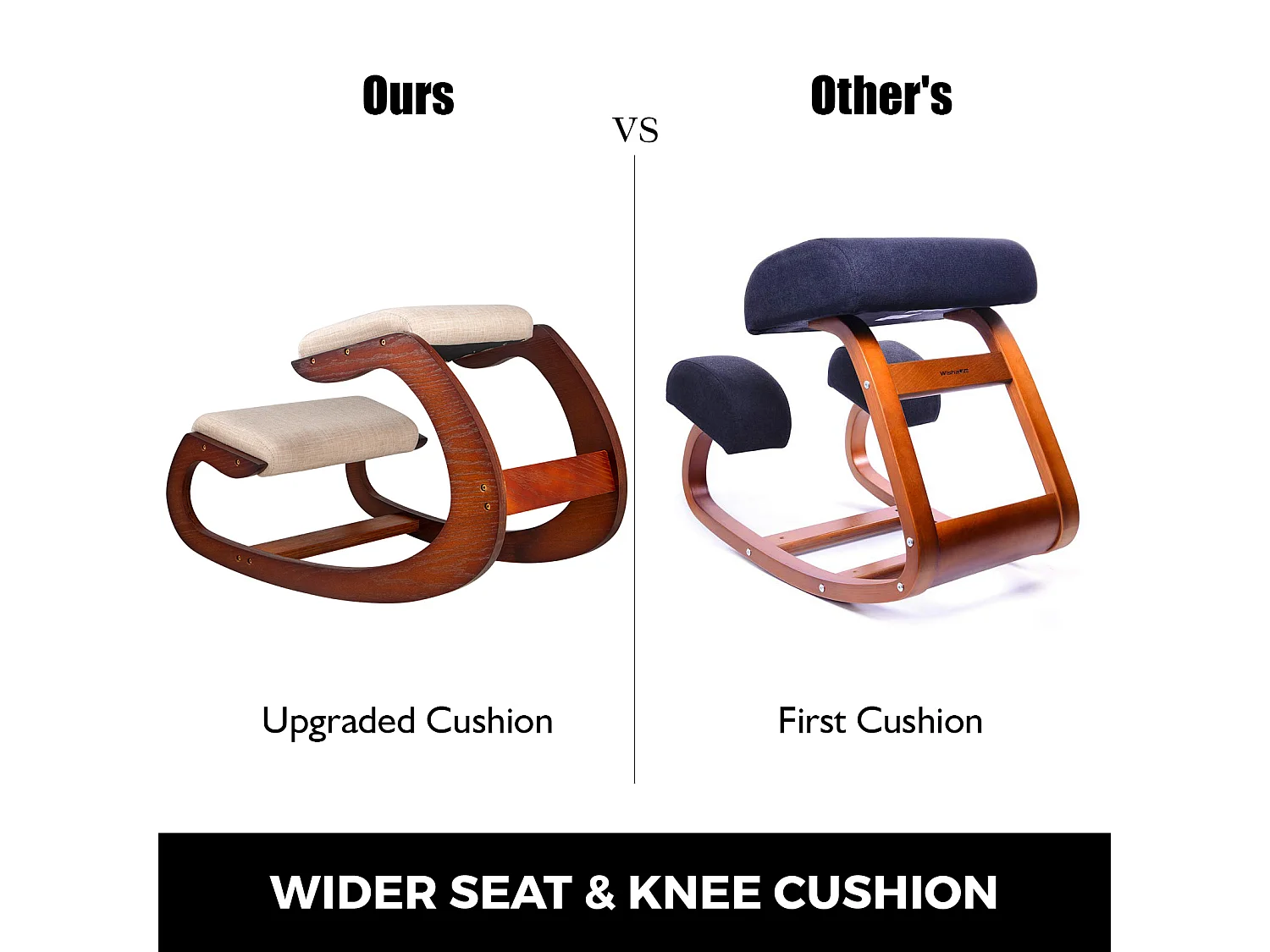 Fauteuil de Bureau SucceBuy, Chaise Ergonomique à Genoux Tabouret en Bois à Bascule pour le Bureau et la Maison