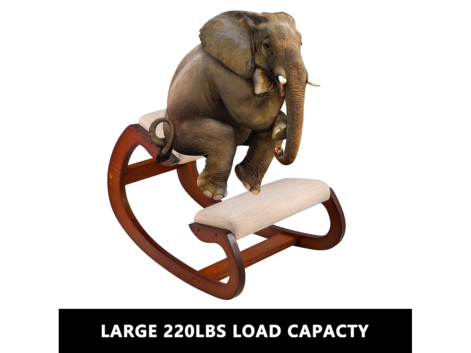 Fauteuil de Bureau SucceBuy, Chaise Ergonomique à Genoux Tabouret en Bois à Bascule pour le Bureau et la Maison