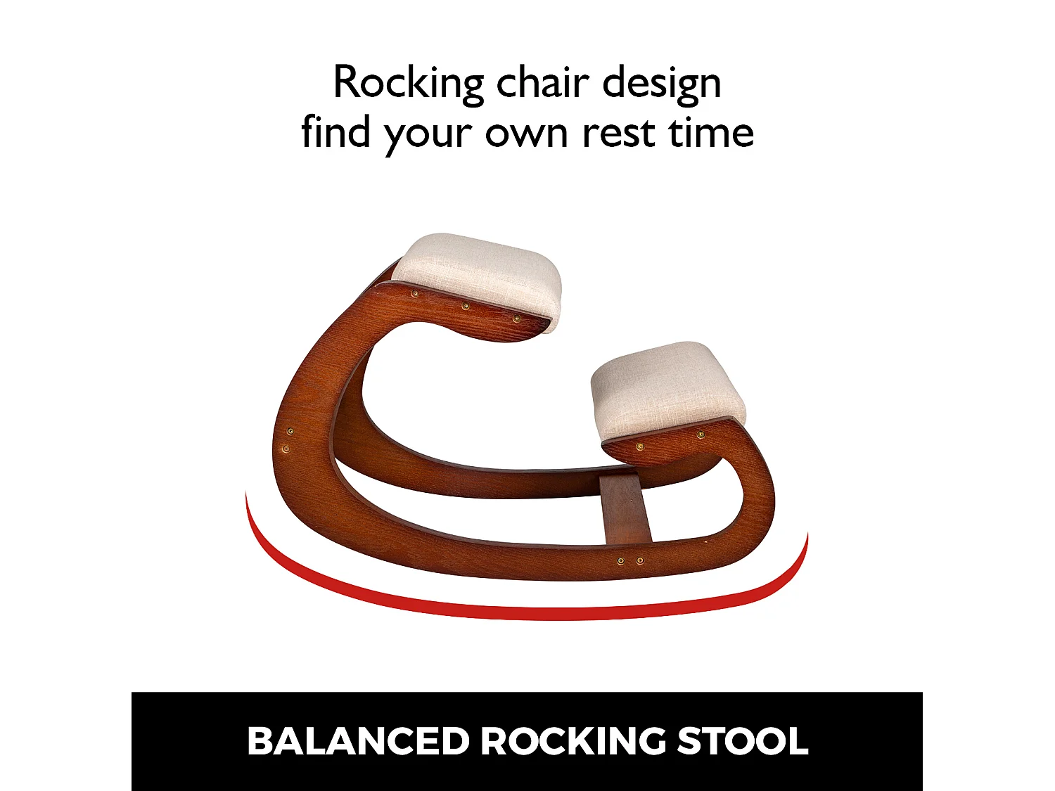 Fauteuil de Bureau SucceBuy, Chaise Ergonomique à Genoux Tabouret en Bois à Bascule pour le Bureau et la Maison