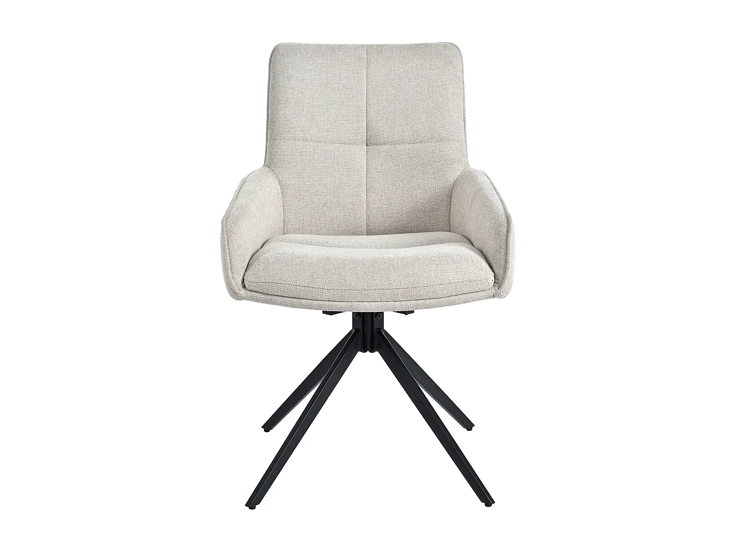 Juego de 4 sillas giratorias - 48 x 45 x 87,5 cm - con cojines de asiento y reposapiés ajustables - lino + metal - Beige