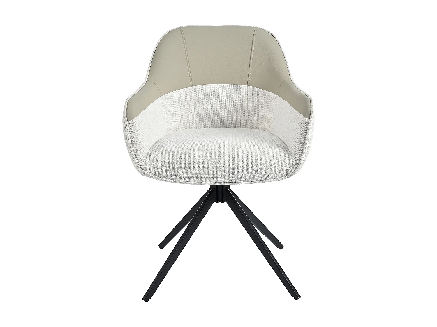 Lot de 6 chaises pivotantes - 48 x 44 x 83.5 cm - rembourrées et réglables en hauteur - cuir PU + velours + métal - beige