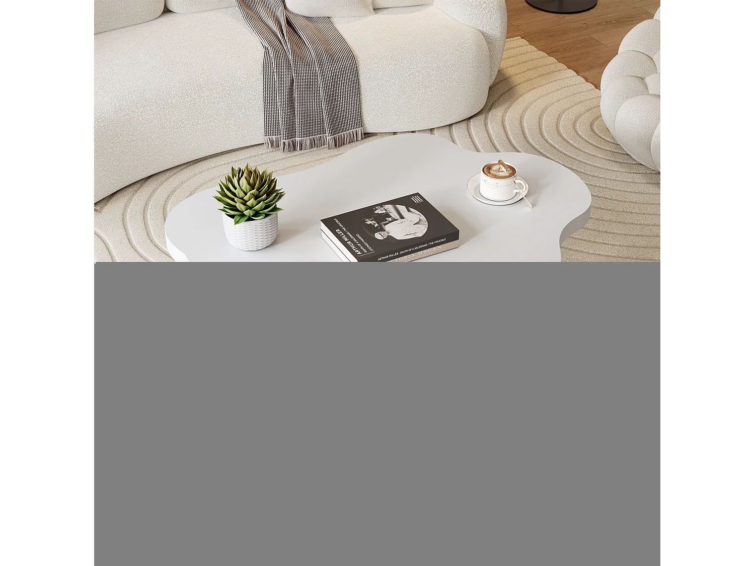 Wolk salontafel - 100,5 x 69,5 x 41,5 - onregelmatig voor binnengebruik - driepoot bijzettafel - MDF - wit