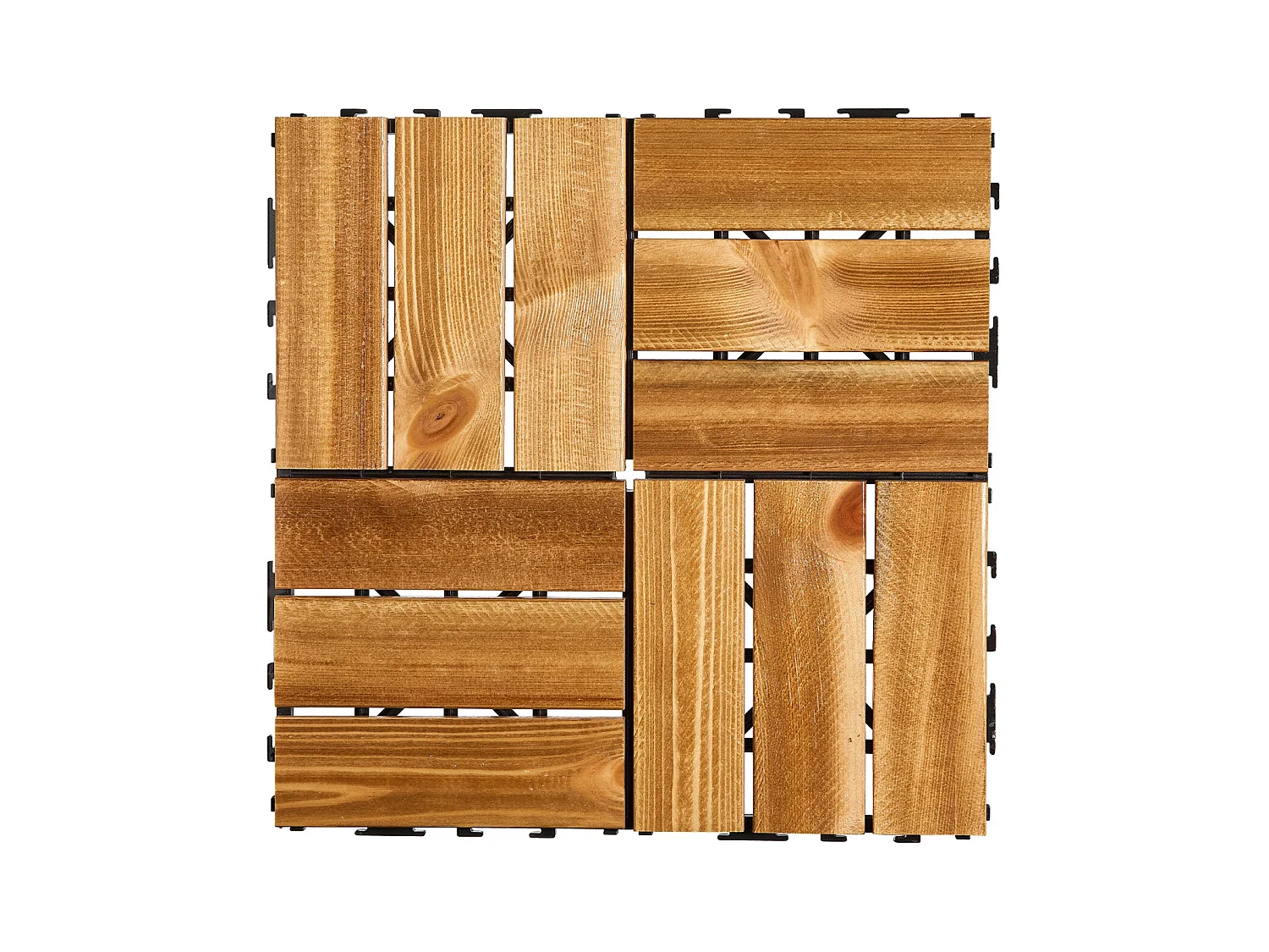 Dalles de Terrasses, SucceBuy Dalles de Terrasse Emboîtables en Bois Massif, Lot de 10, 30 × 30 cm en Pin Camphré pour Porche