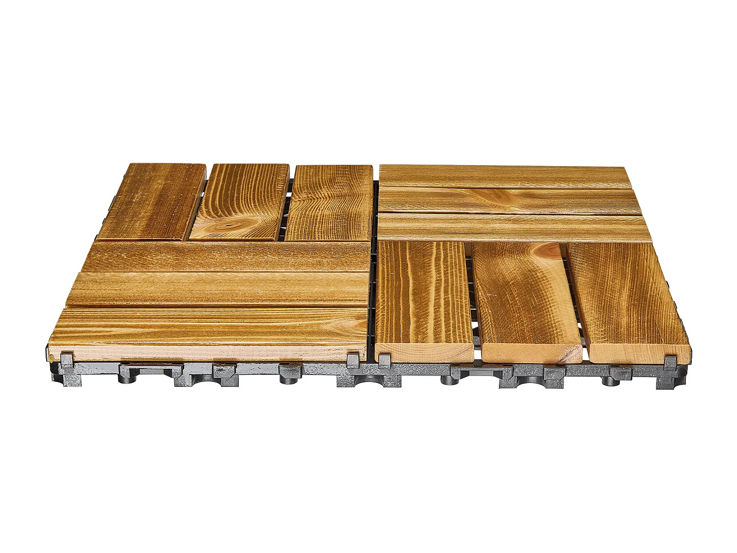 Dalles de Terrasses, SucceBuy Dalles de Terrasse Emboîtables en Bois Massif, Lot de 10, 30 × 30 cm en Pin Camphré pour Porche