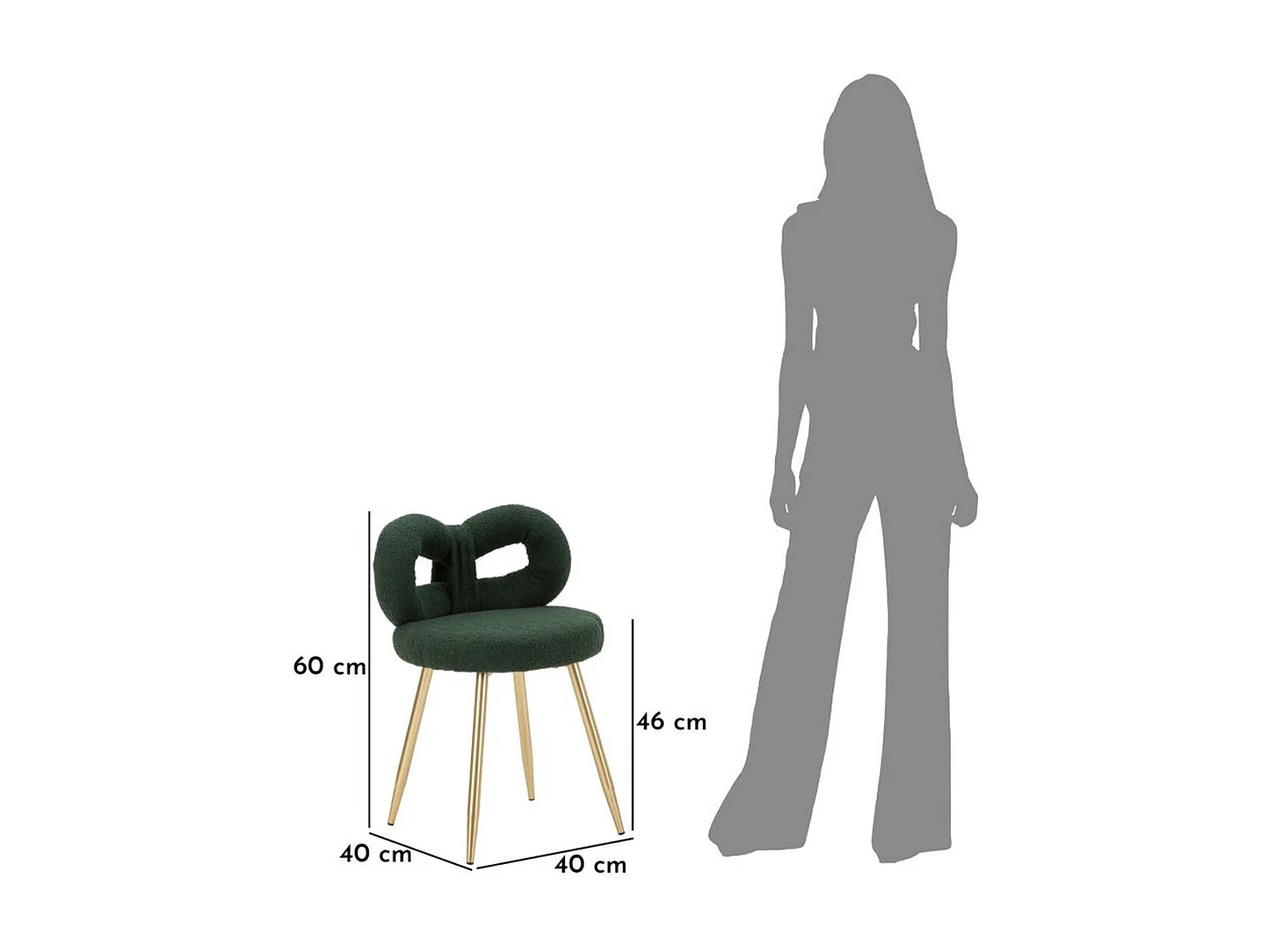 Stoel Strik 2, Groen, 40x40x67 cm, Epikasa