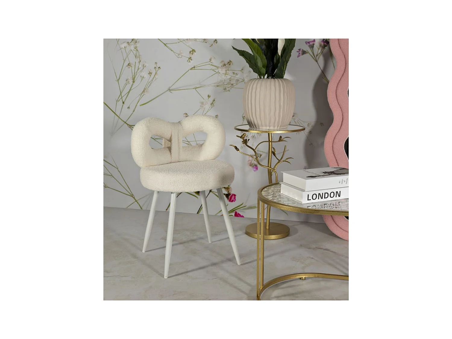 Chaise Noeud, Blanc, 40x40x67 cm, Epikasa