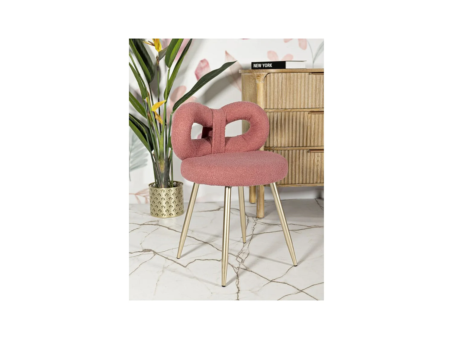 Chaise Noeud 1, Rose, 40x40x67 cm, Seven Design