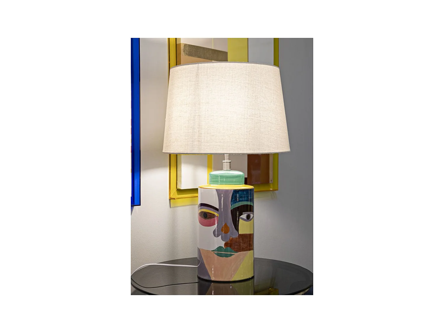 Lampe à Poser Abstrait, Multicouleur, 40x40x65 cm, Seven Design