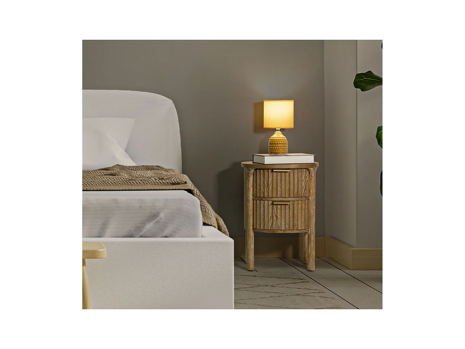 Table de Chevet MF754, Marron, 38x34,5x52 cm, Seven Design