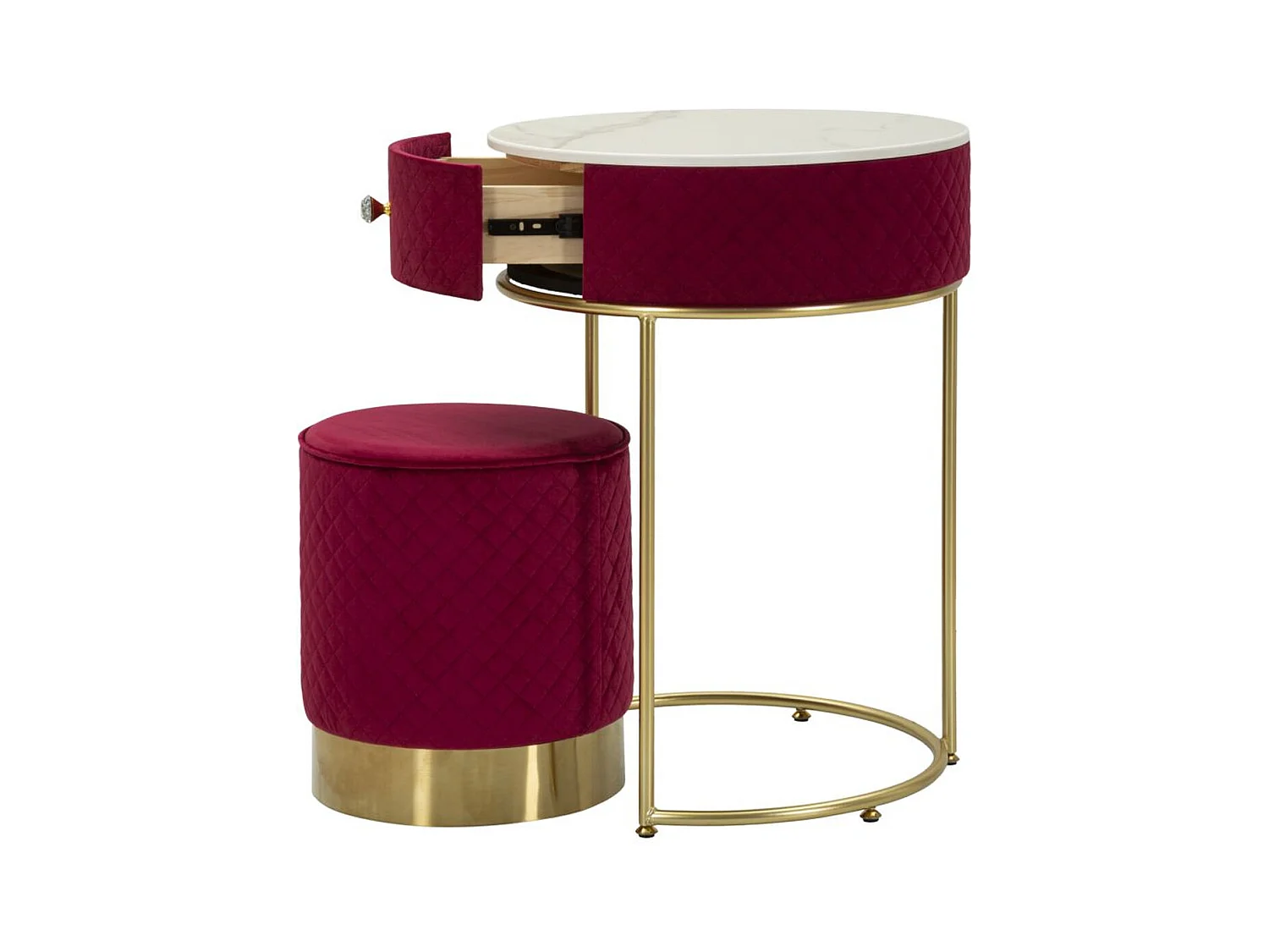 Comodino MF756, Rosso, 52x52x70 cm, Epikasa