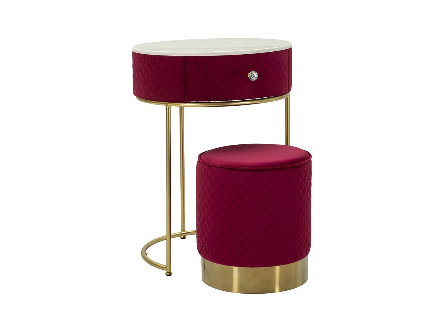 Comodino MF756, Rosso, 52x52x70 cm, Epikasa