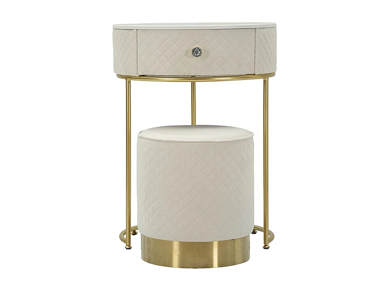 Comodino MF755, Beige, 52x52x70 cm, Epikasa