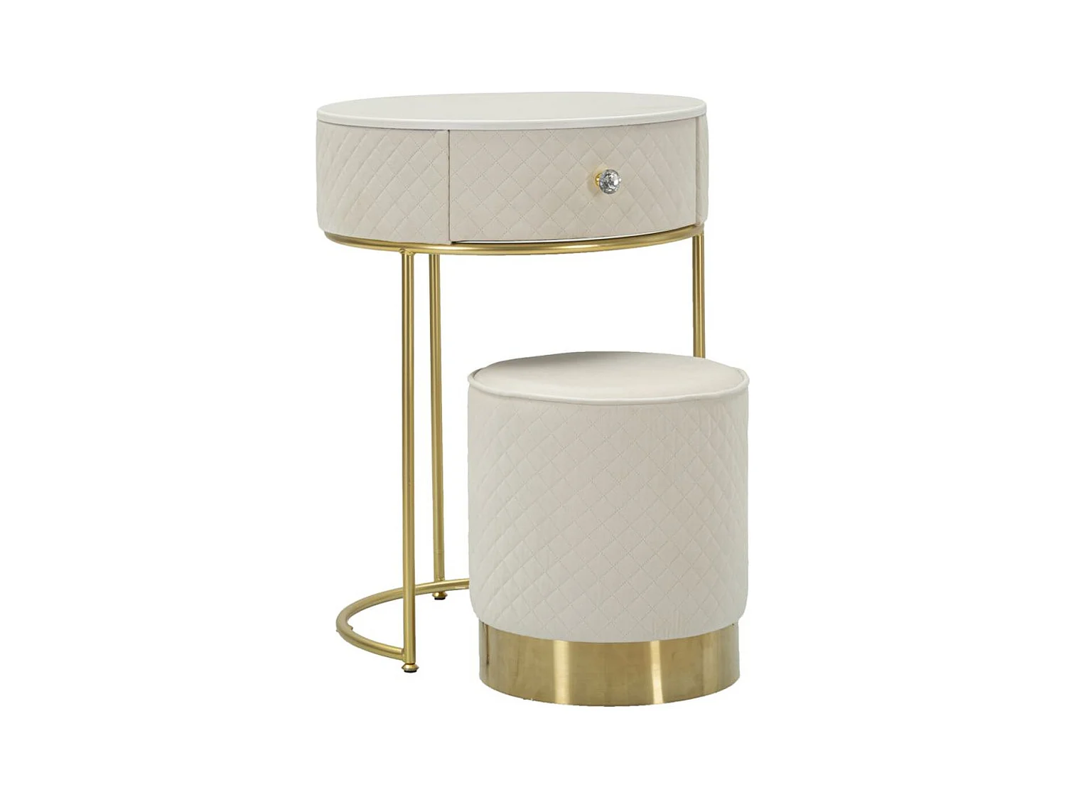 Comodino MF755, Beige, 52x52x70 cm, Epikasa