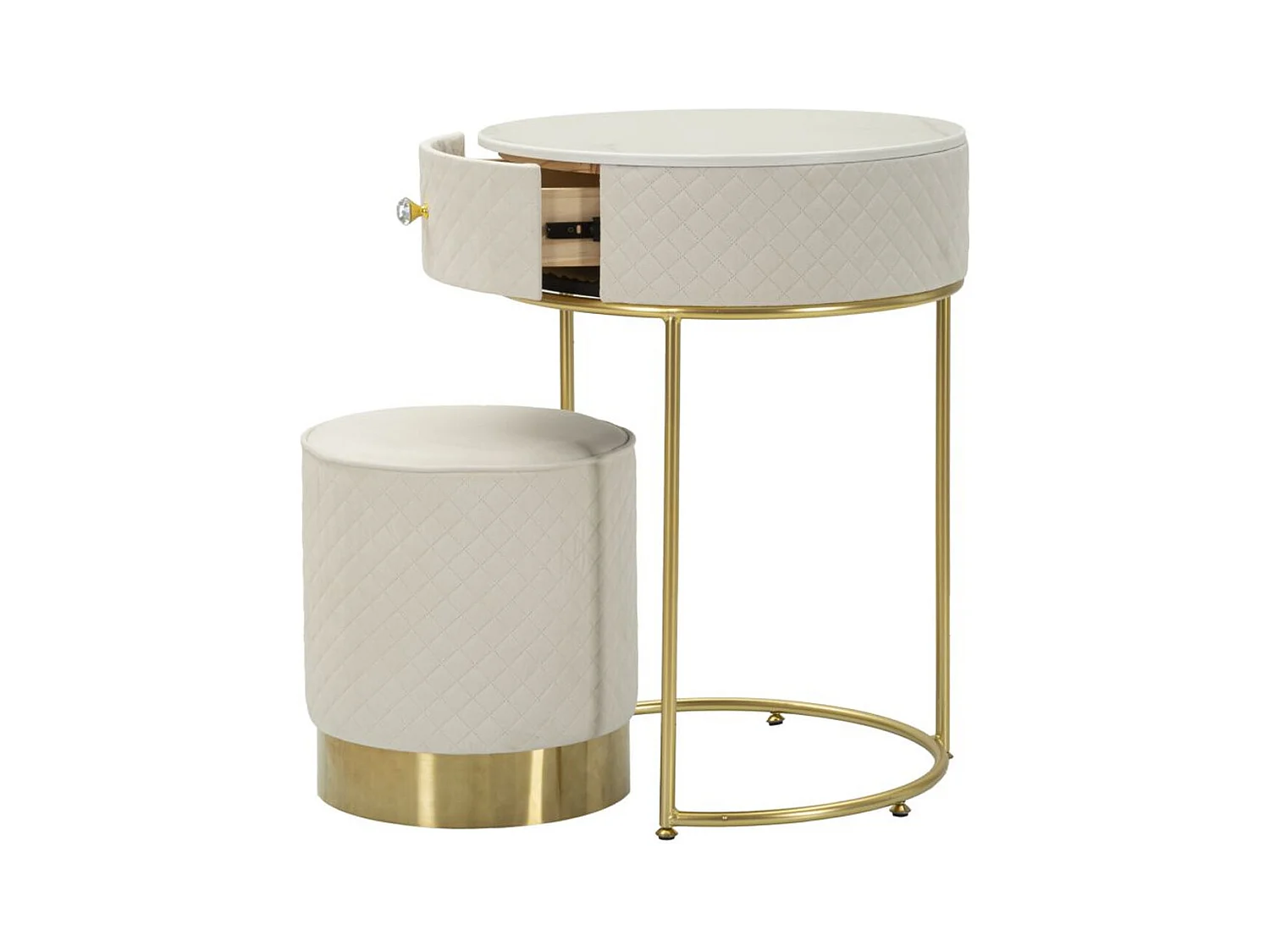 Comodino MF755, Beige, 52x52x70 cm, Epikasa