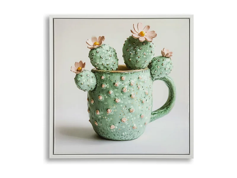 Wydruk na Płótnie z Ramą Kaktus 4, Wielokolorowy, 40x2,8x40 cm, Epikasa