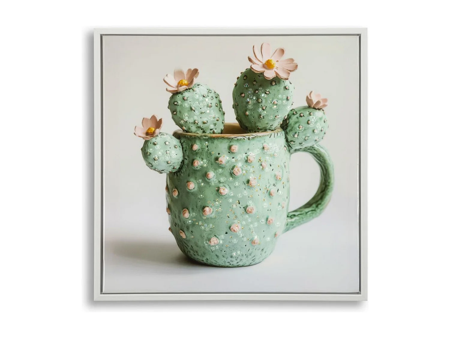 Wydruk na Płótnie z Ramą Kaktus 4, Wielokolorowy, 40x2,8x40 cm, Seven Design