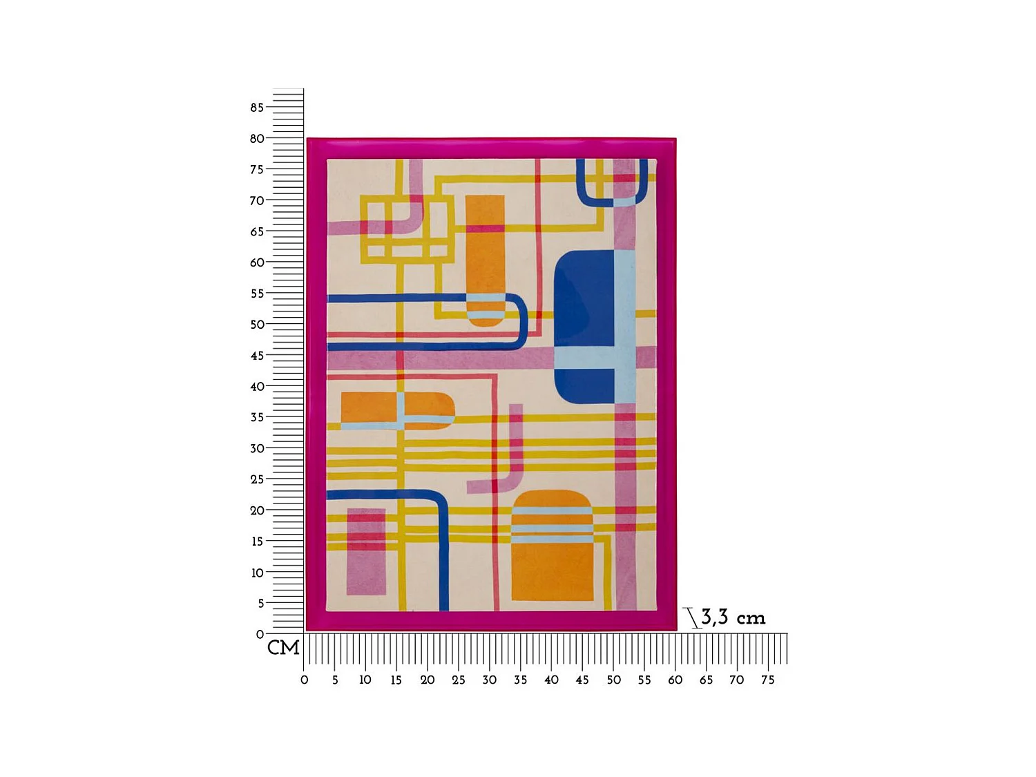 Impression sur Toile avec Cadre Psychédélique 2, Multicouleur, 60x3,3x80 cm, Seven Design