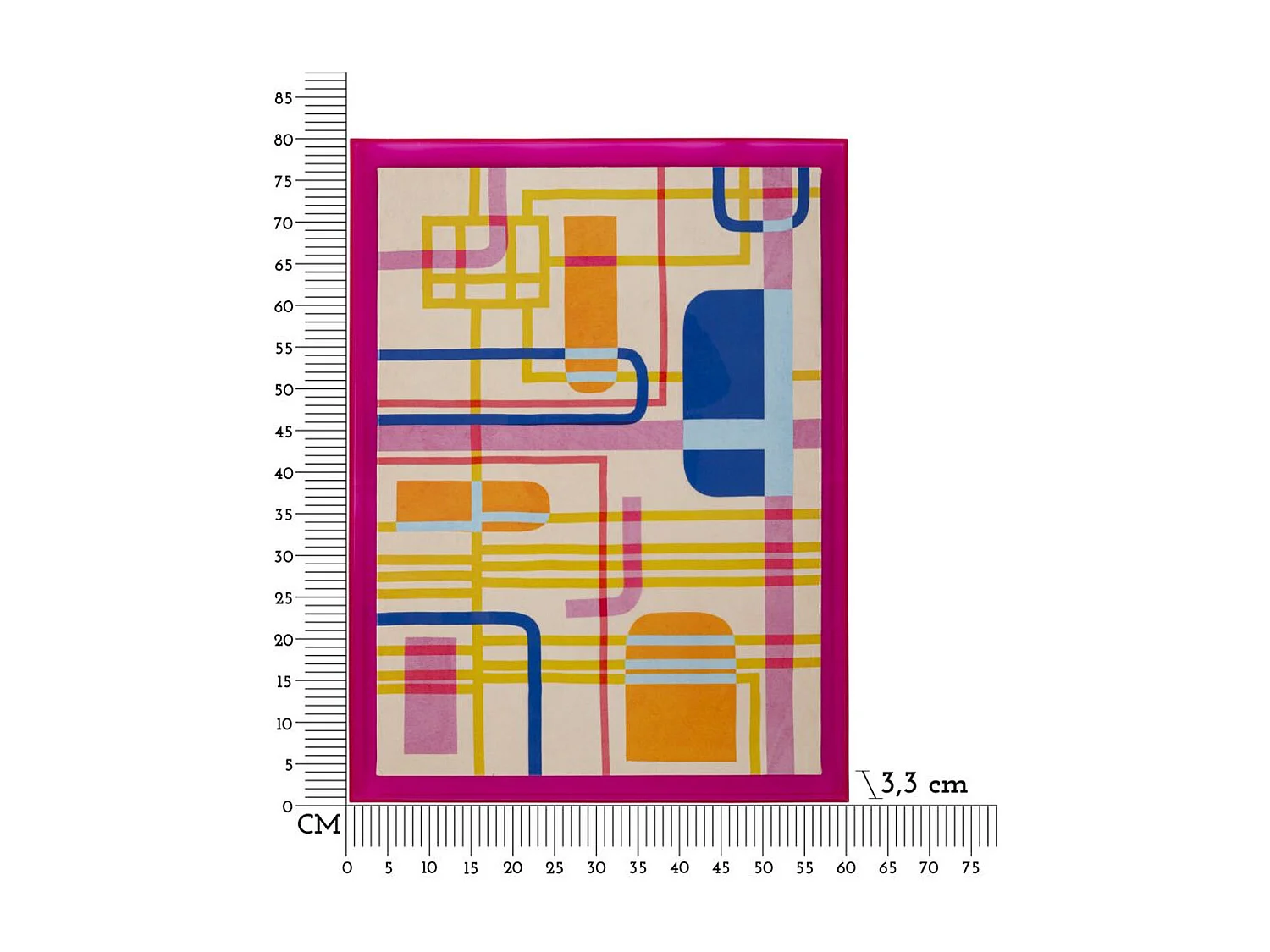 Impression sur Toile avec Cadre Psychédélique 2, Multicouleur, 60x3,3x80 cm, Seven Design