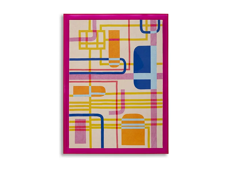 Afdrukken op Canvas met Lijst Psychedelisch 2, Veelkleurig, 60x3,3x80 cm, Seven Design