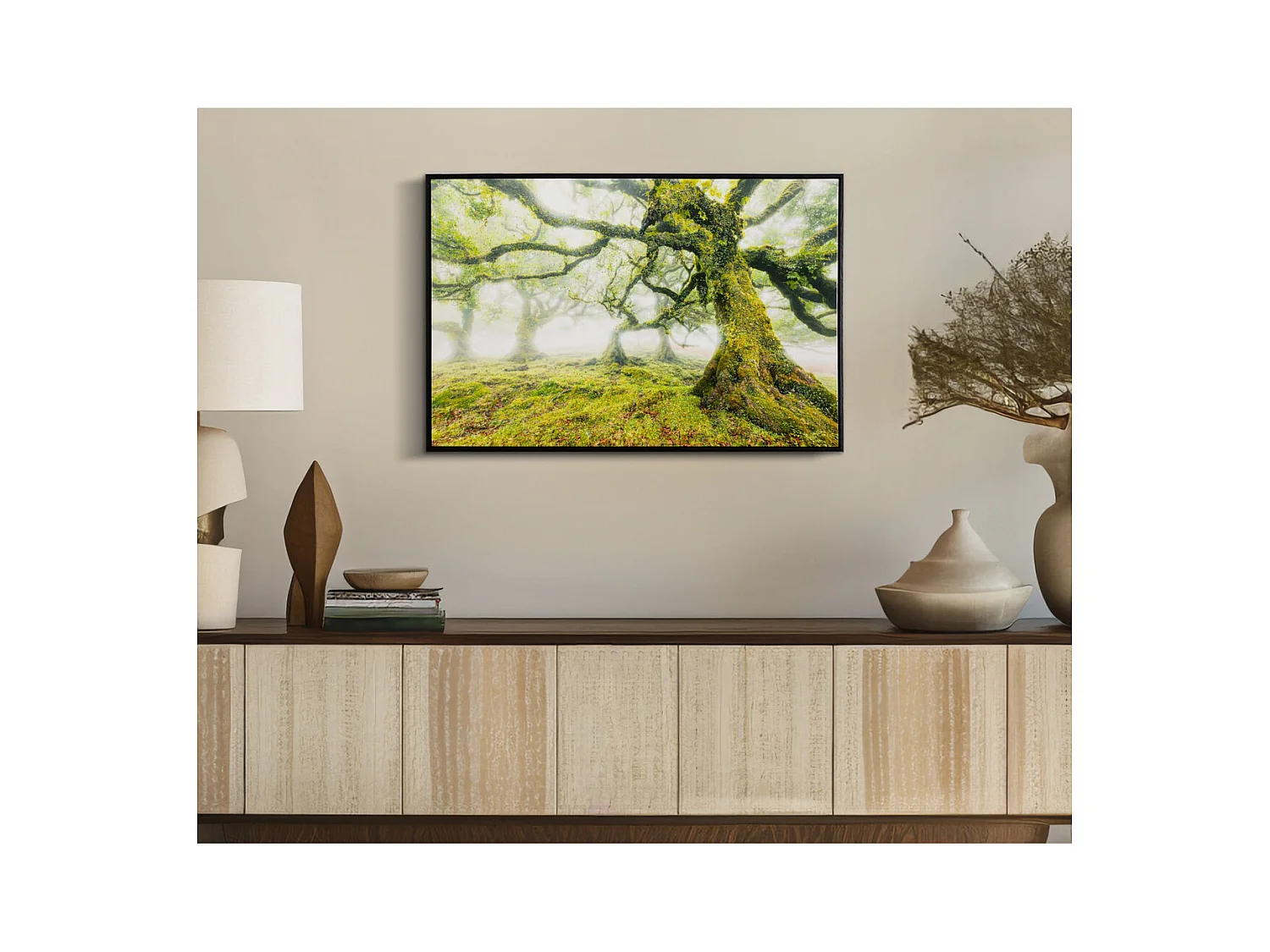 Impression sur Toile avec Cadre Arbre 3, Multicouleur, 90x4x60 cm, Seven Design