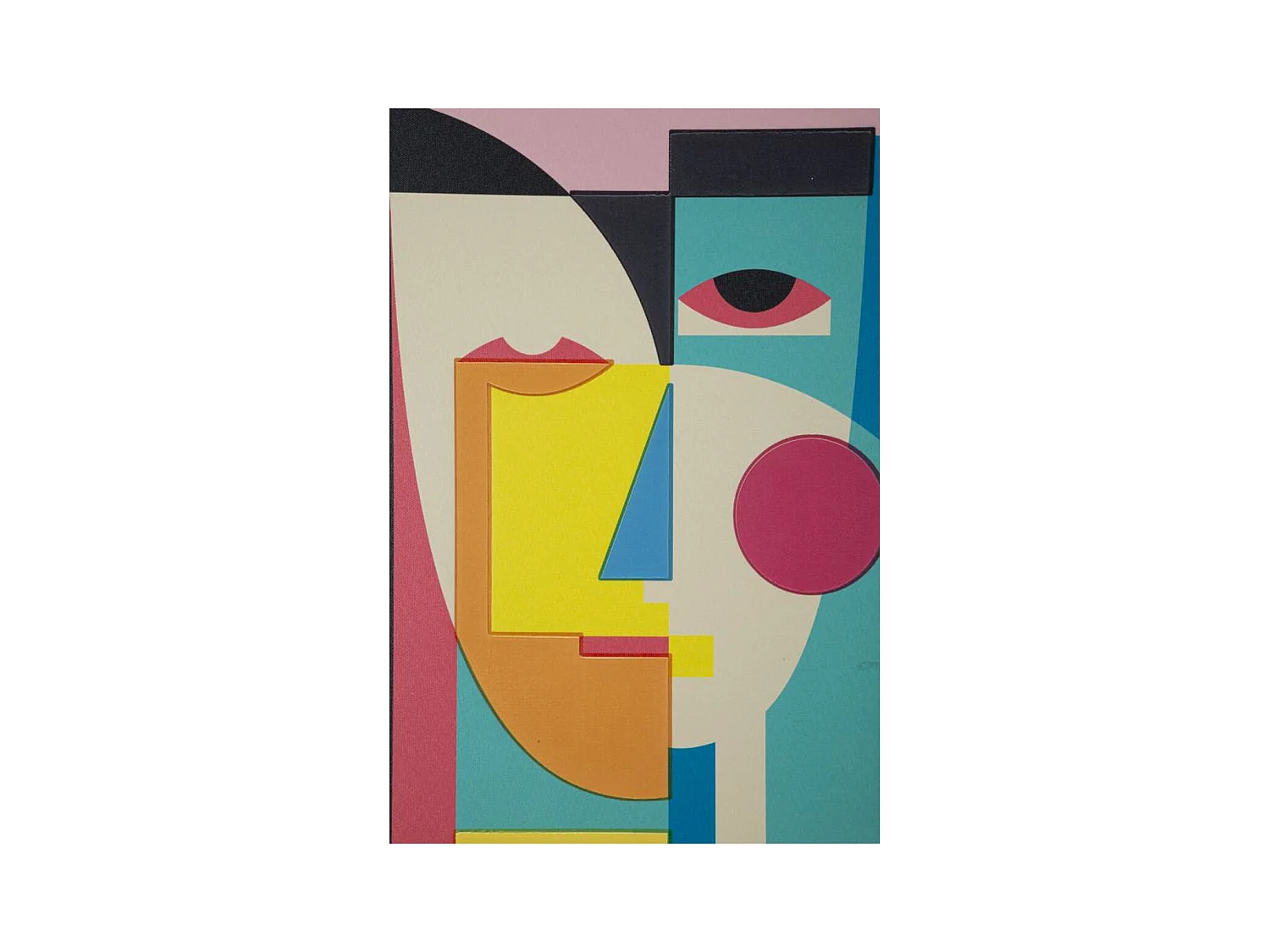 Afdrukken op Canvas met Lijst Psychedelisch 4, Veelkleurig, 50x3,3x70 cm, Seven Design