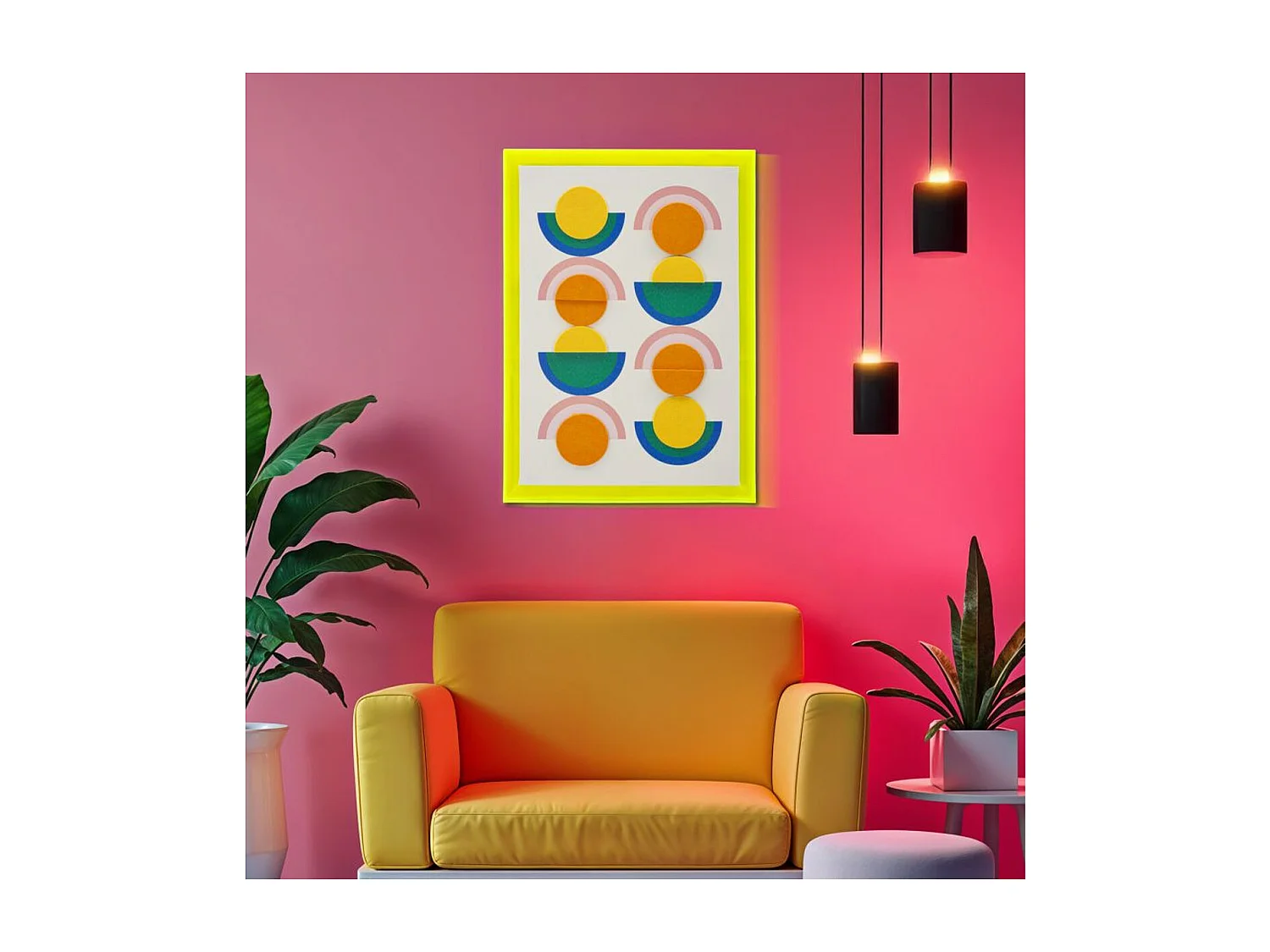 Impression sur Toile avec Cadre Psychédélique 7, Multicouleur, 50x3,3x70 cm, Seven Design