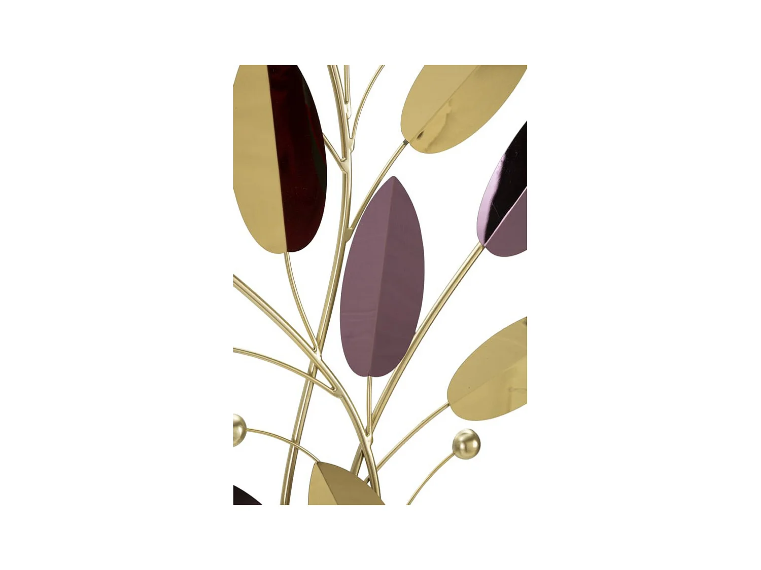 Décoration 3D en Métal Feuilles 1, Multicouleur, 59x3,8x98,4 cm, Seven Design