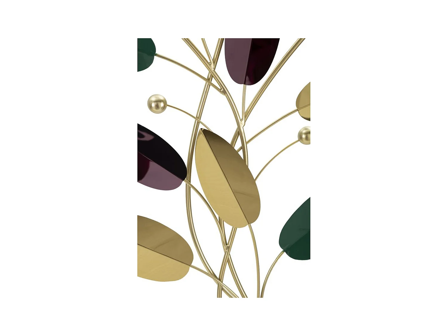 Décoration 3D en Métal Feuilles 1, Multicouleur, 59x3,8x98,4 cm, Seven Design