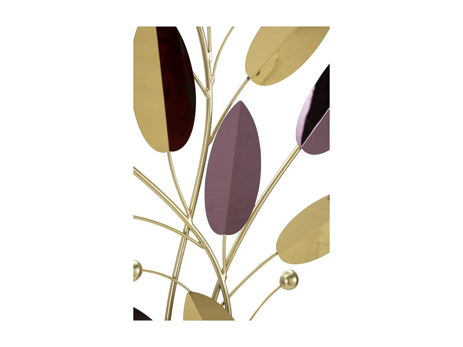 Décoration 3D en Métal Feuilles 1, Multicouleur, 59x3,8x98,4 cm, Seven Design