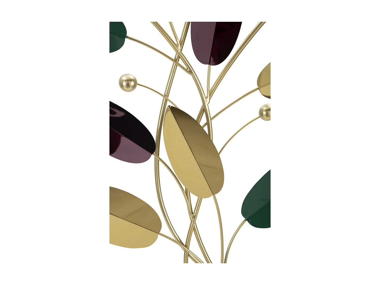 Décoration 3D en Métal Feuilles 1, Multicouleur, 59x3,8x98,4 cm, Seven Design